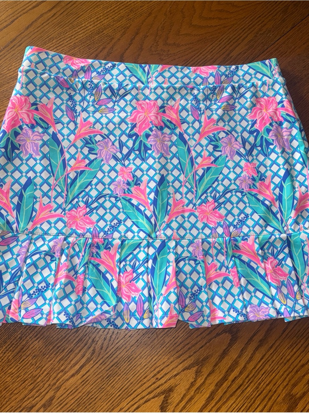 Lulu-B Blue, Pink & Green Floral Ruffle Mini Skirt